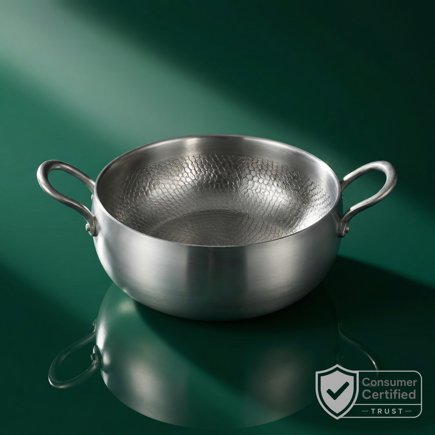 Hand-Hammered Deep Titanium Pot 11"