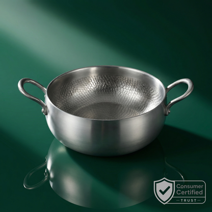 Hand-Hammered Deep Titanium Pot 11"