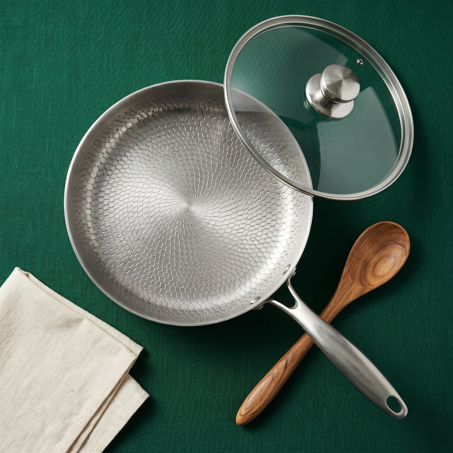 Hand-Hammered High-Wall Titanium Pan 10"