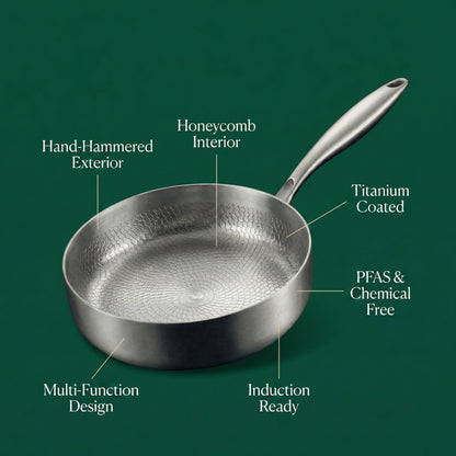 Hand-Hammered High-Wall Titanium Pan 10"