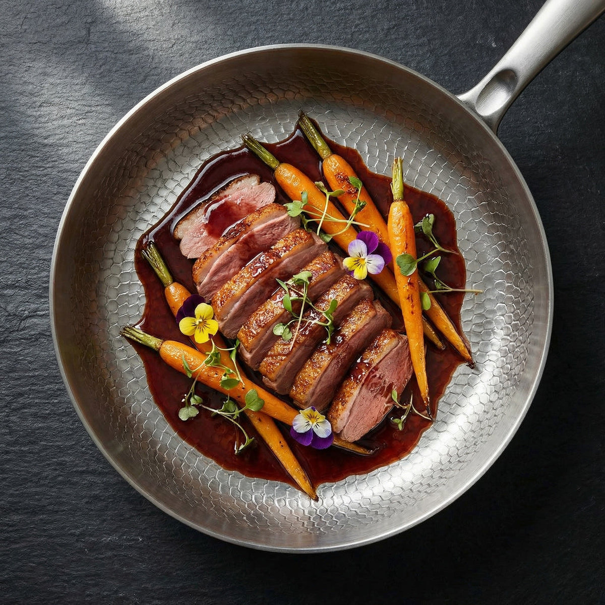 Hand-Hammered High-Wall Titanium Pan 10"