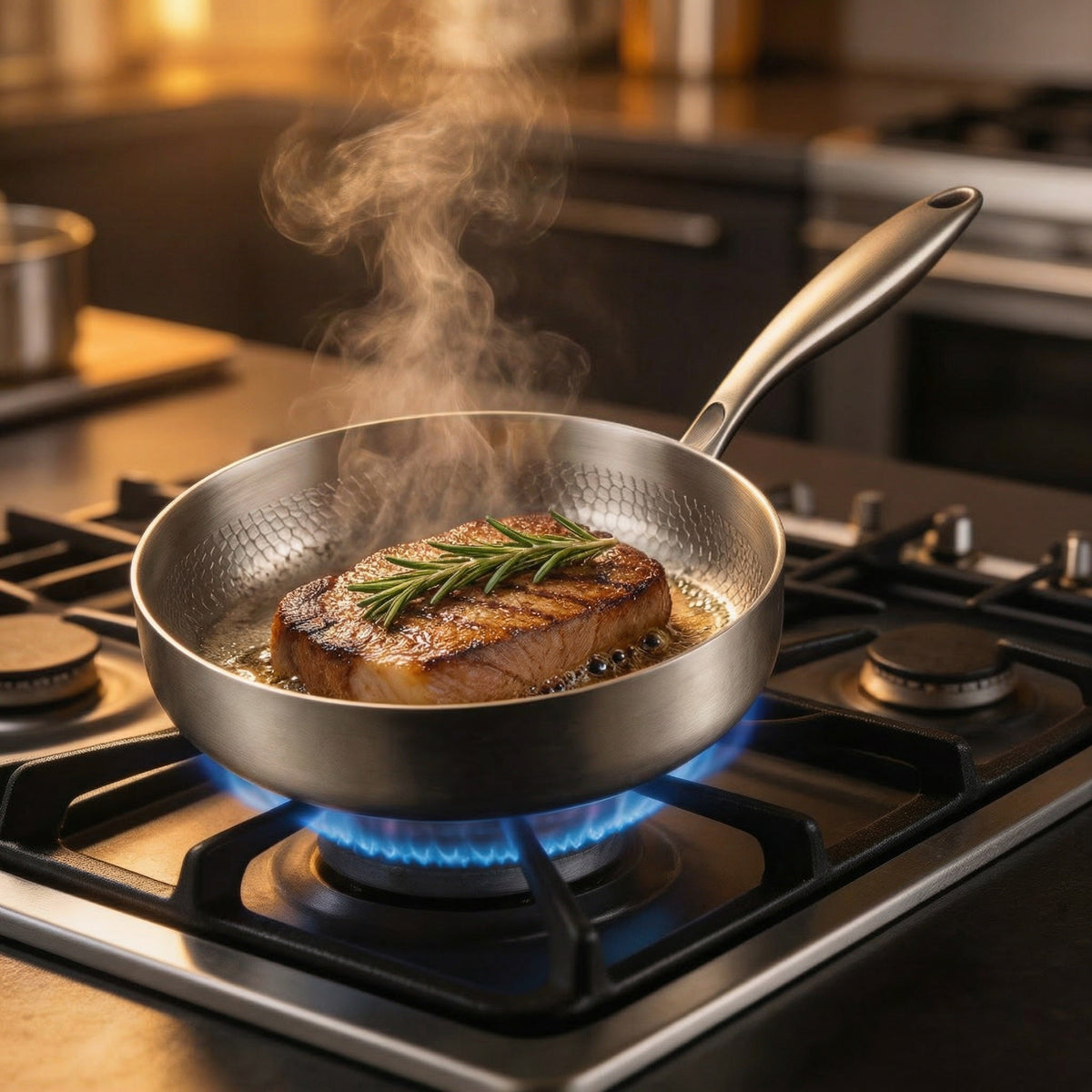 Hand-Hammered High-Wall Titanium Pan 10"