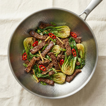 Hand-Hammered Titanium Wok 12"