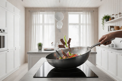 Hand-Hammered Titanium Wok 12"