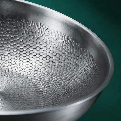 Hand-Hammered Titanium Wok 12"