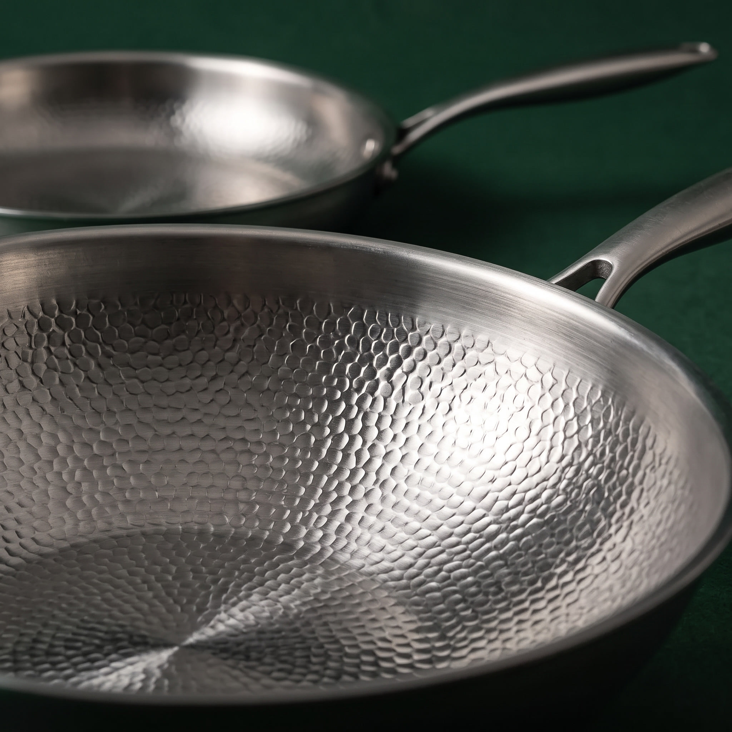 Hand-Hammered Titanium Wok & Fry Pan (10 Inch) with Utensils